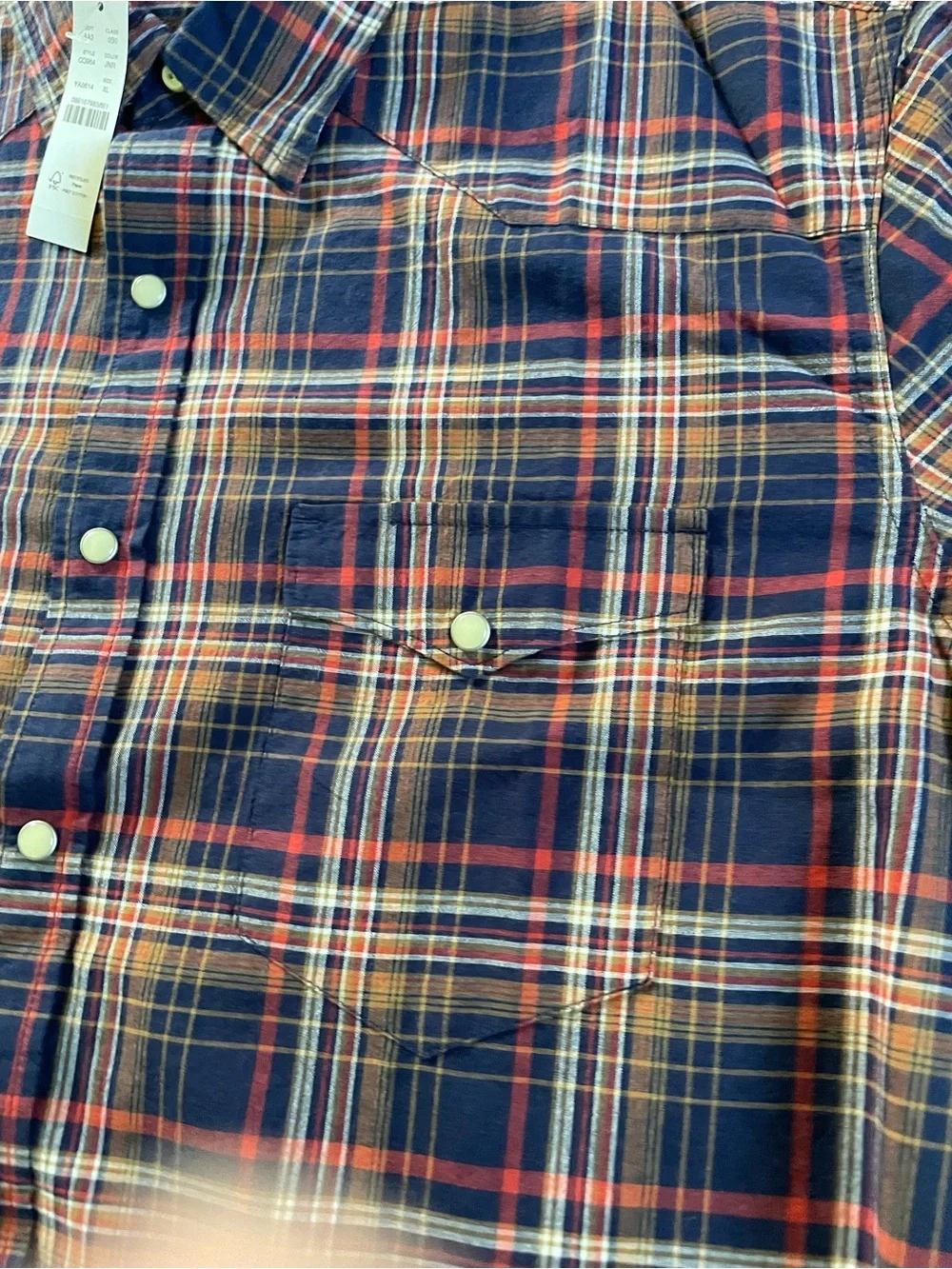 J. Crew Navy, Red & Cream Plaid Button-Down Shirt
